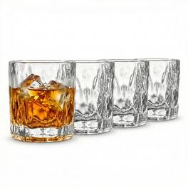 Jay Import - Uptown Bar Set of 4 - 10oz. Rock Spinning Double Old Fashioned Glasses - Clear