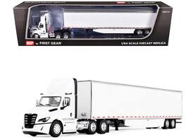 First Gear - Freightliner 5th Gen Cascadia Day Cab & 53' Utility Trailer 1/64 Diecast Model DCP/First Gear - White