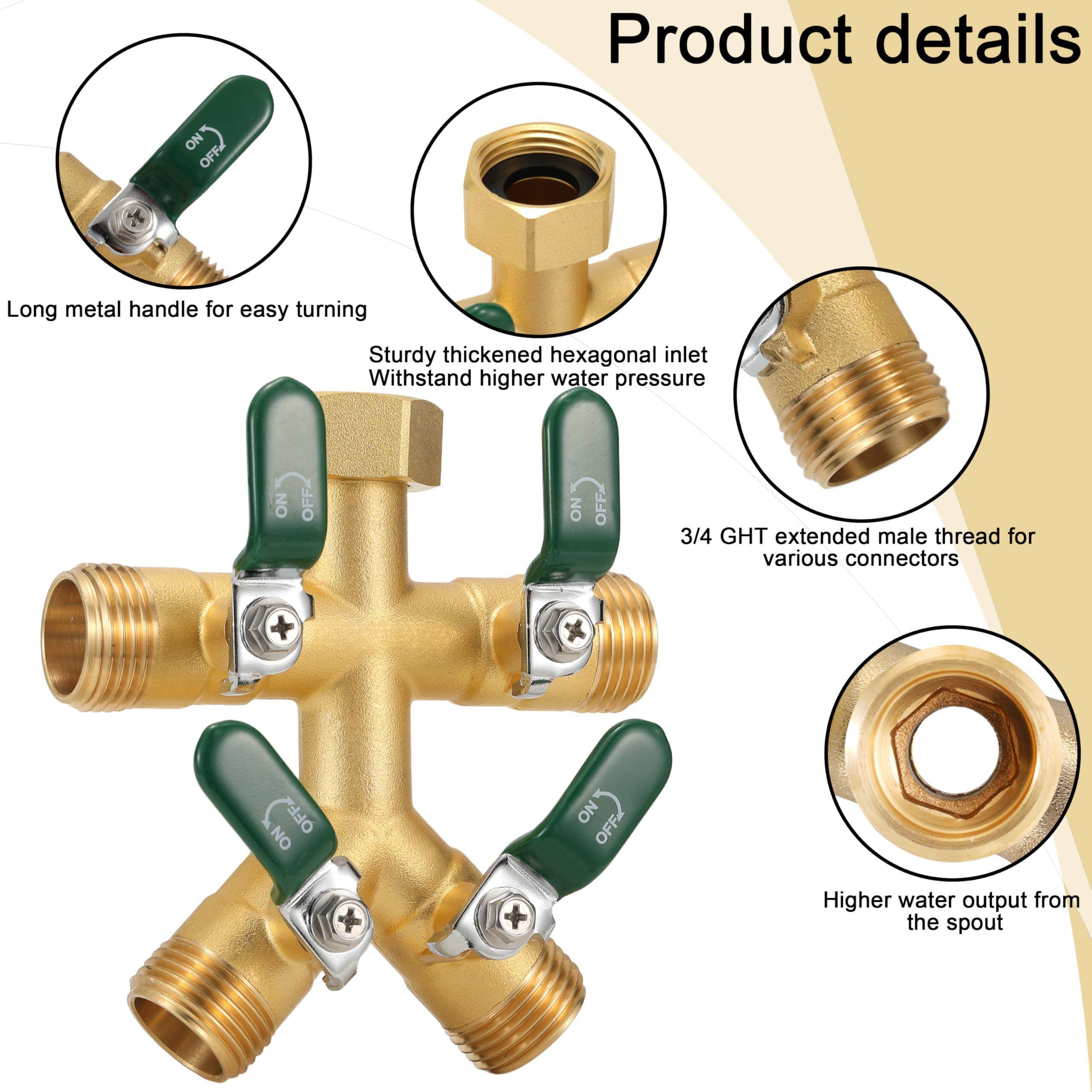 Product details

- Long metal handle for easy turning
- Sturdy thickened hexagonal inlet to withstand higher water pressure
- 3/4 GHT extended male thread for various connectors
- Higher water output from the spout