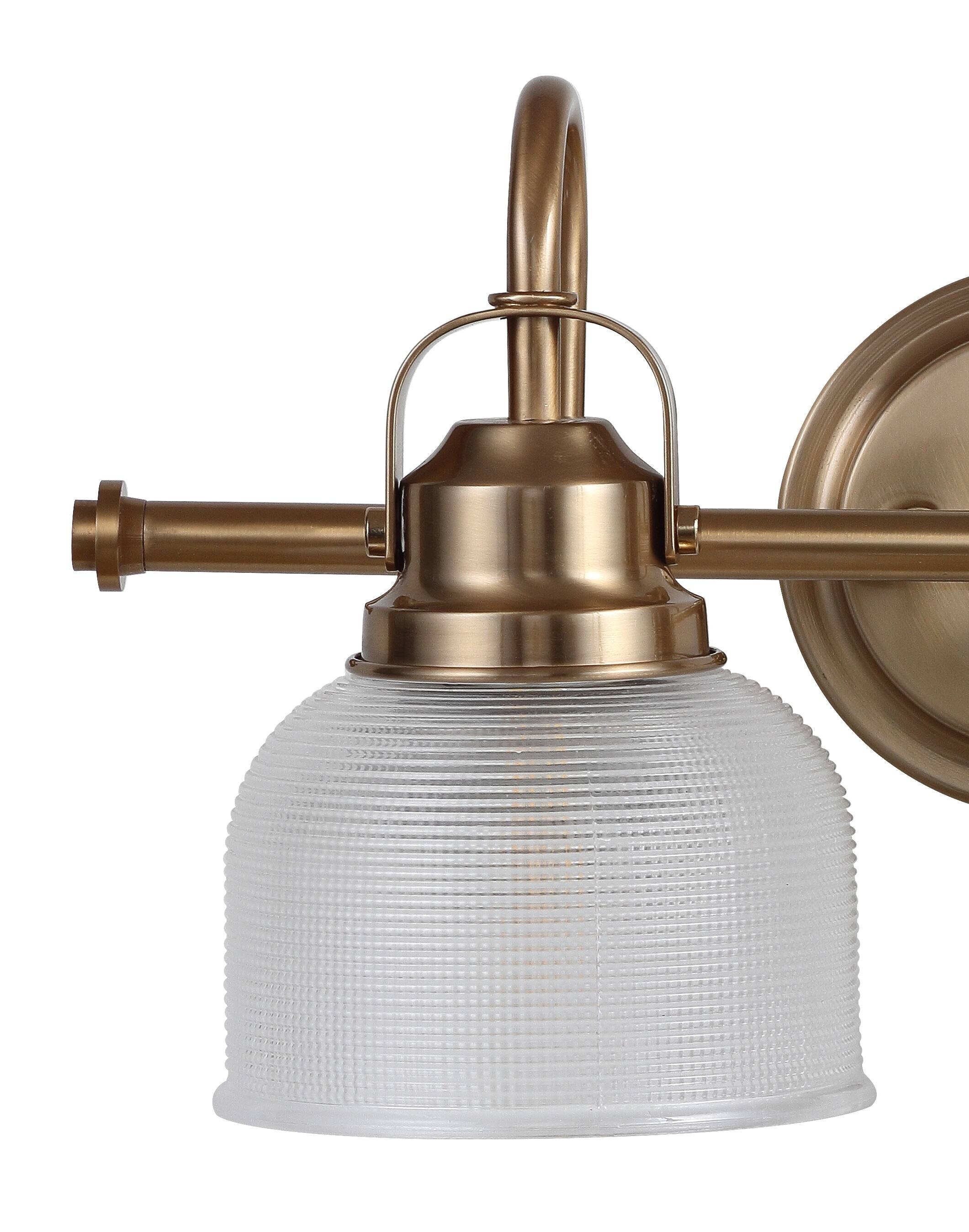 Alt View 4. Jonathan Y - Virginia 25.25" 3-Light Metal/Glass LED Vanity Light, Brass Gold - Brass Gold.