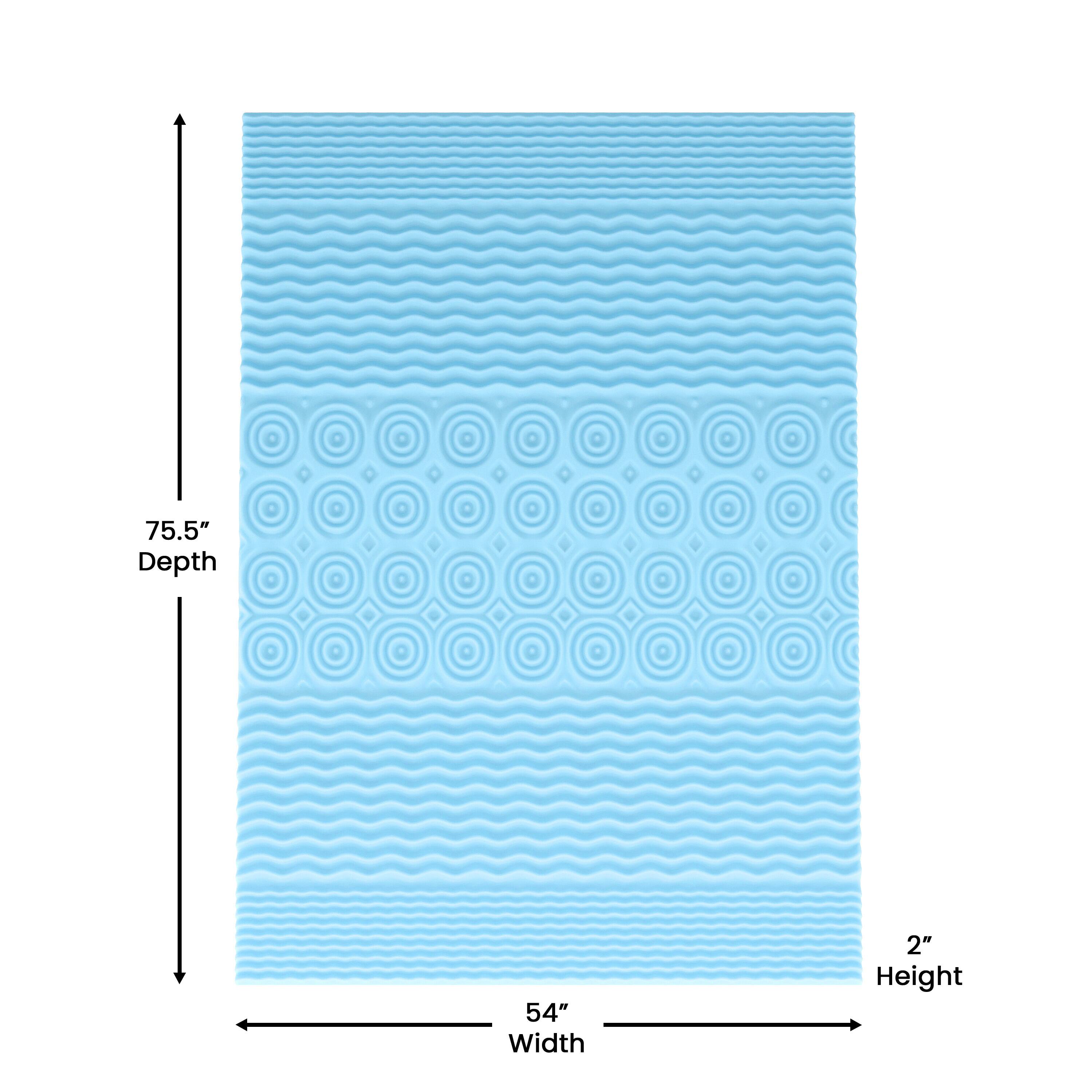 75.5" Depth  
54" Width  
2" Height