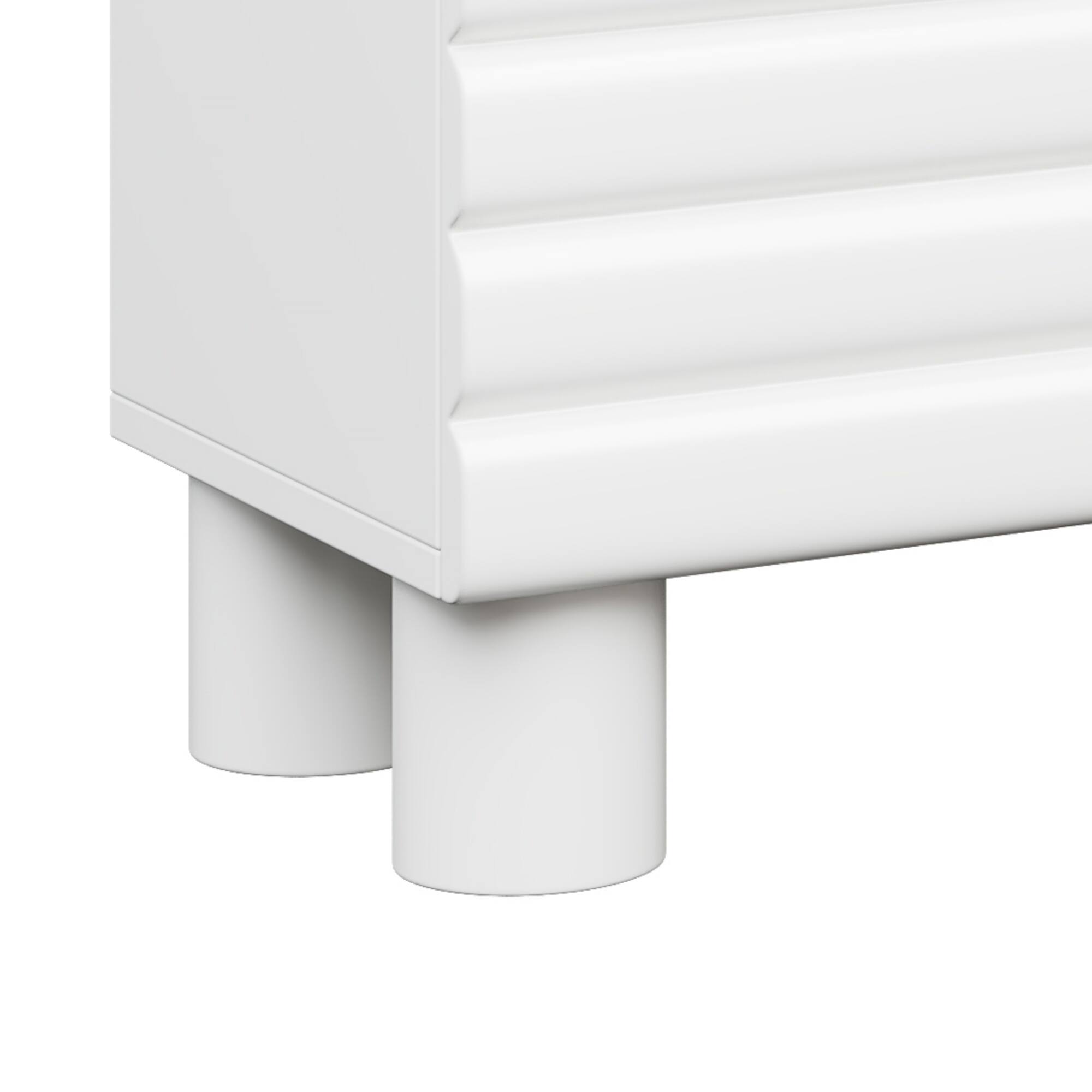 Alt View 6. Spaco - Spaco Wavy Door TV Stand for 75" TV, Stylish Solid Media Console with Adjustable Shelves and 4 Cabinets for Living Room - White.