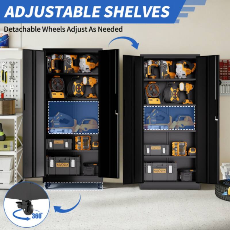 ADJUSTABLE SHELVES  
Detachable Wheels Adjust As Needed  
360°