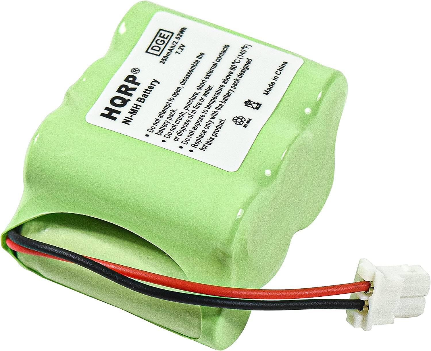 52Wh DGE 350mAh/2 7.2V L contacts (140F) the (1 C external 09 designed China disassemble short above pack in Battery open, water. battery Made HQRP NI-MH not attempt to crush, puncture, of in expose fire or to o temperature only with the NI-MH Do battery Do not dispose not product. or Do Replace this for

---

**Corrected Text:**

52Wh DGE 350mAh/2 7.2V L contacts (140F)  
Do not attempt to disassemble the battery.  
Do not dispose of in fire or expose to high temperature.  
Do not puncture, crush, or short the battery.  
Do not replace with a different type of battery.  
Do not dispose of in water.  
Made in China.  
Designed for use in this battery pack only.  
Do not expose to temperatures above 80°C (176°F).  
Do not expose to temperatures below -20°C (-4°F).  
Do not attempt to open the battery pack.  
Do not expose to external short circuits.  
Do not attempt to recharge with a charger designed for a different type