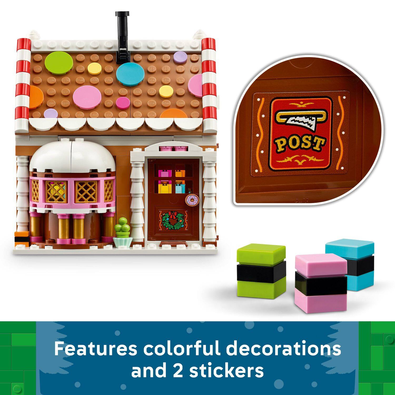 Features colorful decorations and 2 stickers