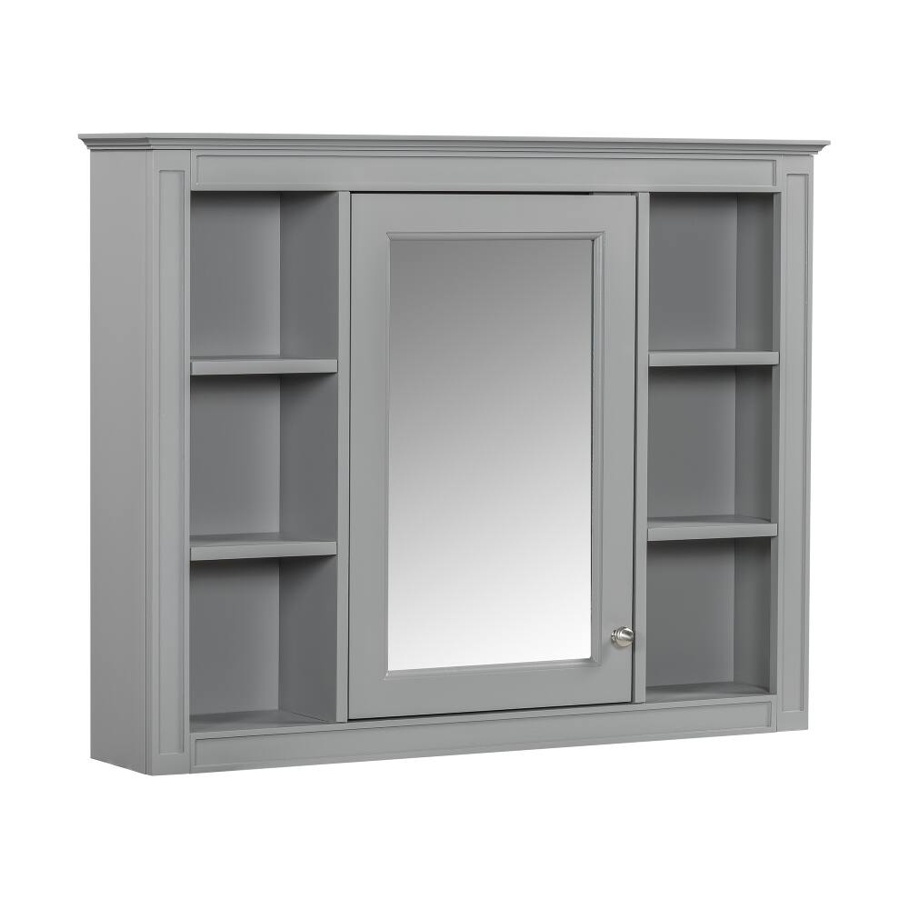 Alt View 6. Loheer - Loheer 36 inch bathroom vanity with sink Grey Modern Solid Wood - Grey.