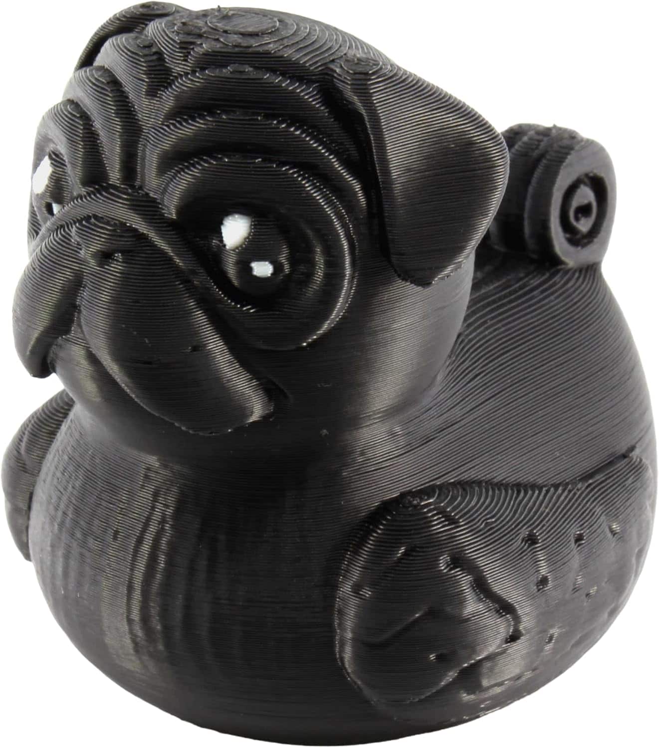 JuzToys - Pug Duck Figurine, 4x4 Ducking, Fun Car Dashboard Accessory, Unique Pug Gifts, Ducks for Cars by PowerTRC - Black