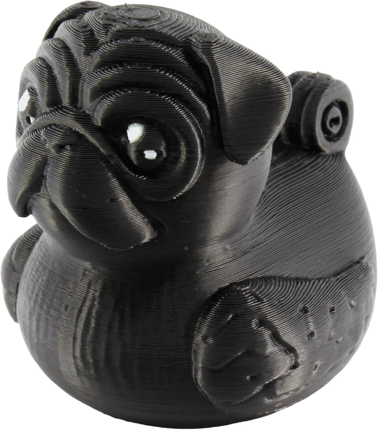 Front. JuzToys - Pug Duck Figurine, 4x4 Ducking, Fun Car Dashboard Accessory, Unique Pug Gifts, Ducks for Cars (Black) by PowerTRC - Black.