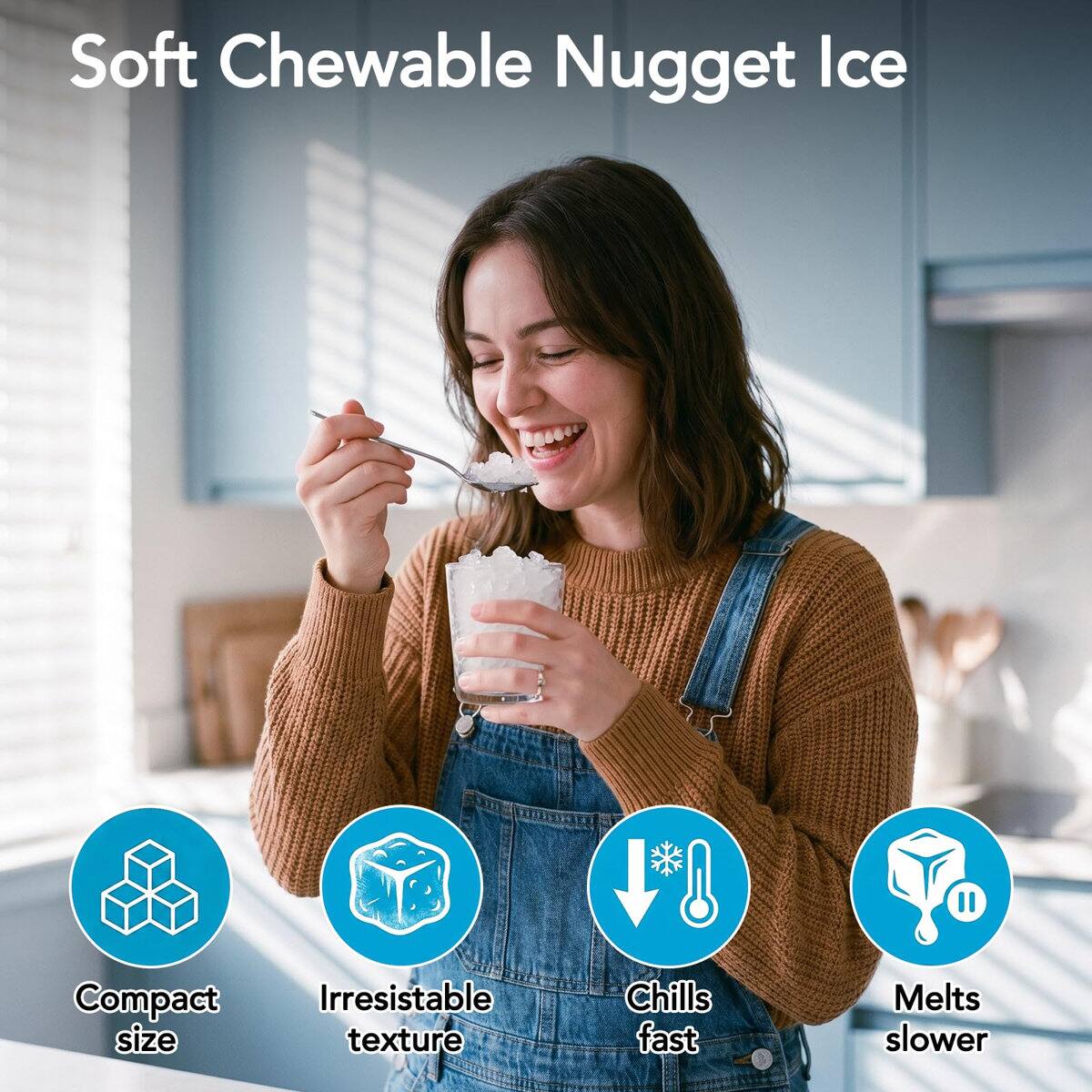 Electactic 33 lb Ice Per day Portable/Countertop Nugget Ice Maker ...