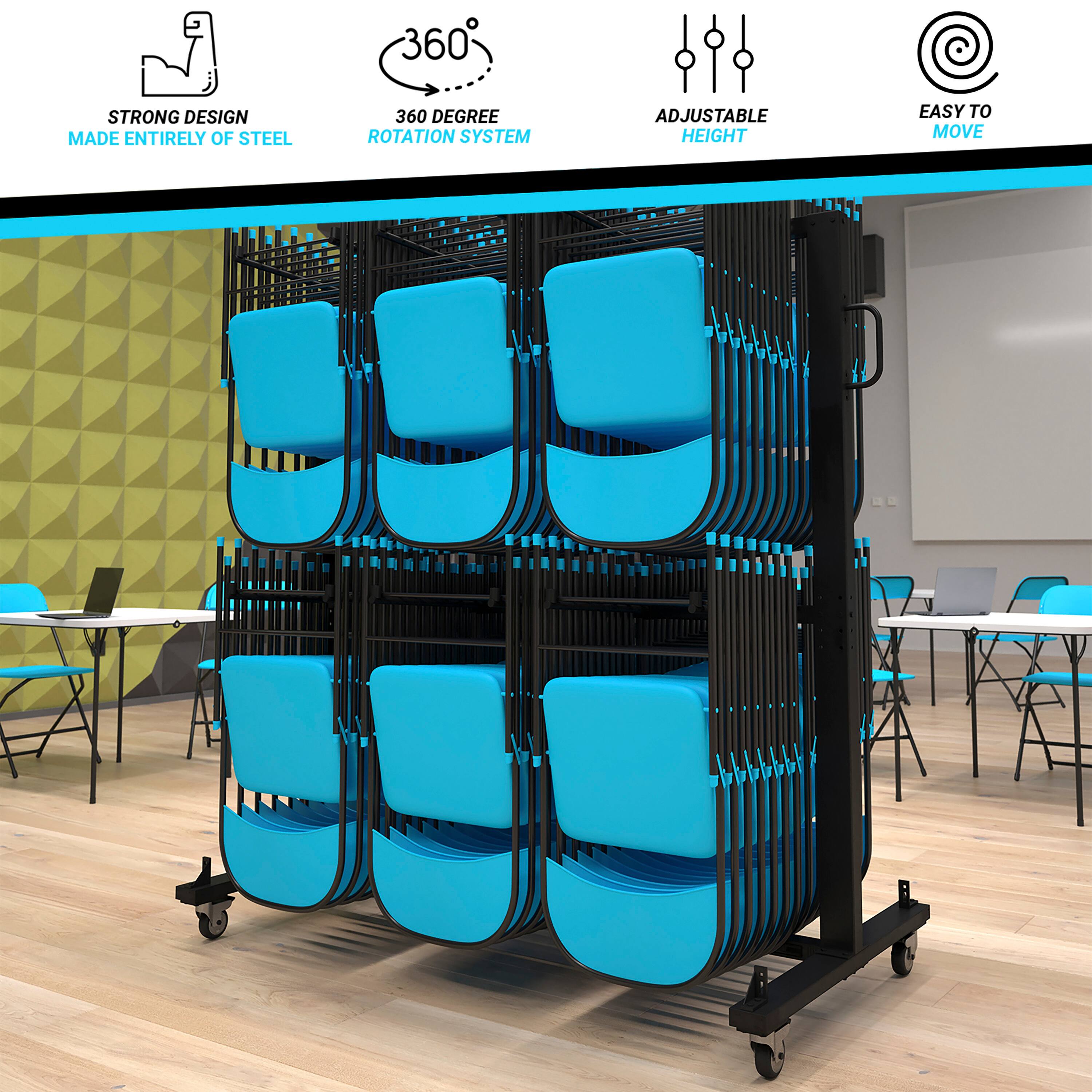 - STRONG DESIGN MADE ENTIRELY OF STEEL
- 360 DEGREE ROTATION SYSTEM
- ADJUSTABLE HEIGHT
- EASY TO MOVE