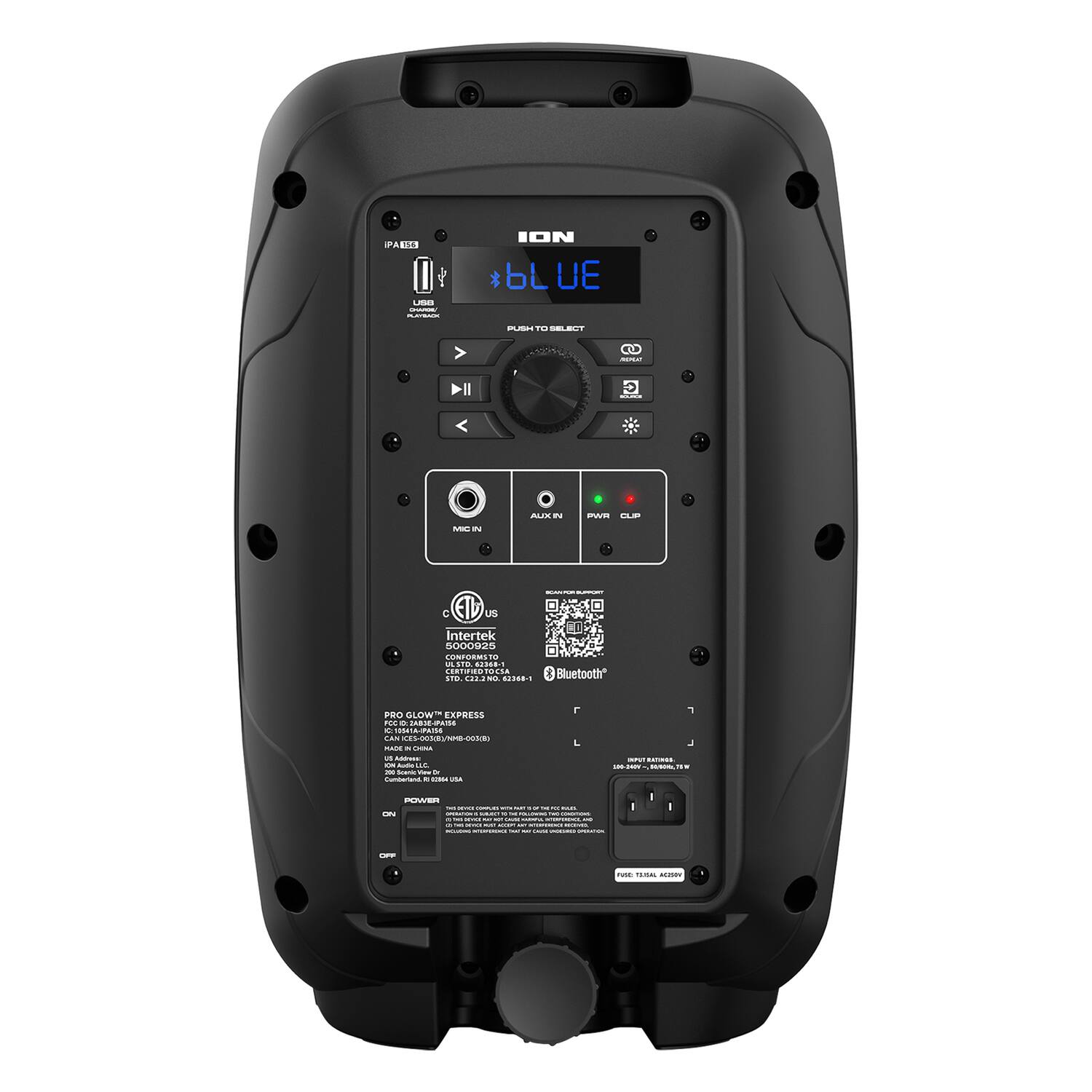 ION Audio Pro Glow Express Portable Bluetooth PA Speaker, Sonic