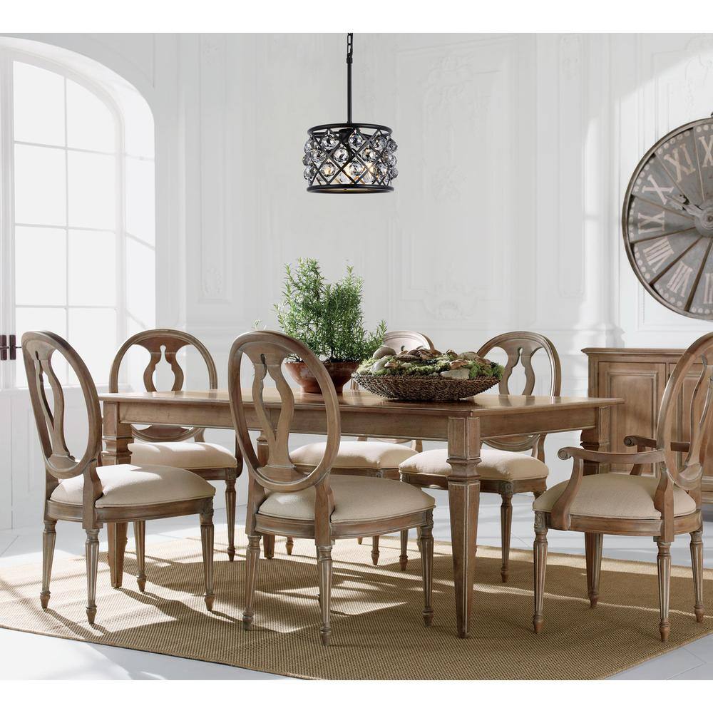Left. Urban Classic - Madison 3 light Matte Black Pendant Silver Shade (Grey) Royal Cut Crystal - Matte Black.
