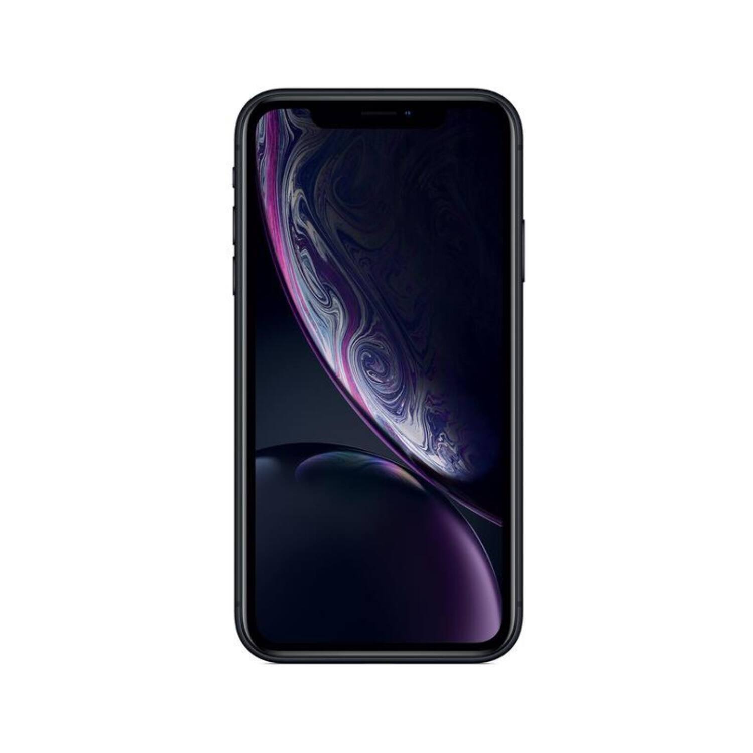 Front. Apple - iPhone XR A1984 (Fully Unlocked) 128GB w/ Pre-Installed Tempered Glass - Black.