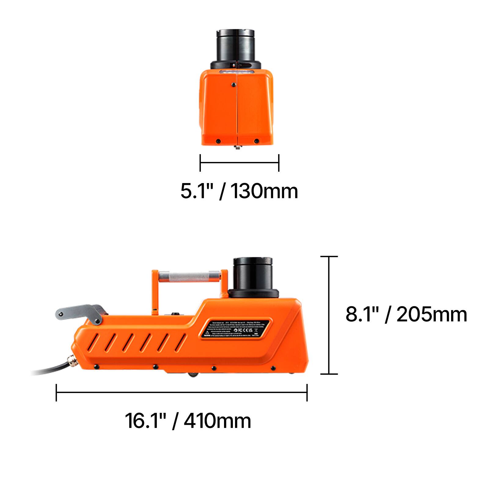 5.1" / 130mm  
8.1" / 205mm  
16.1" / 410mm