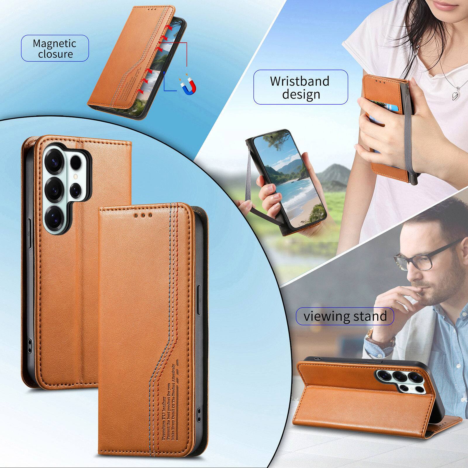 Magnetic closure  
Wristband design  
viewing stand