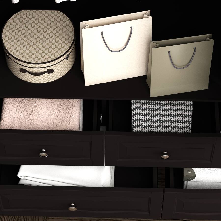 Alt View 4. FUFU & GAGA - FUFU&GAGA Wood - Look Wardrobe: Timeless Storage with Glass Accents - Brown.