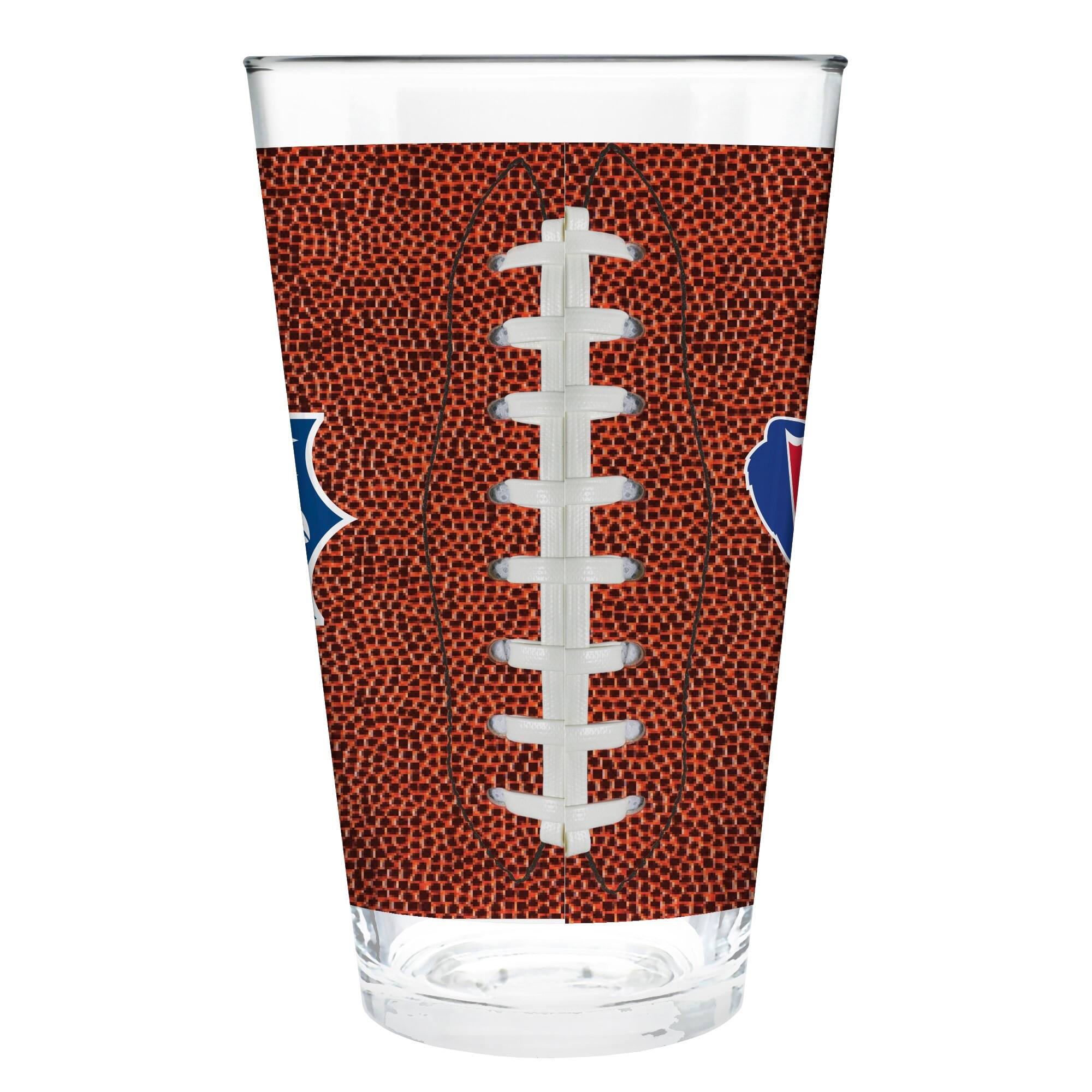 Alt View 2. Great American Products - Buffalo Bills 16oz. Game Ball Pint Glass - Brown.