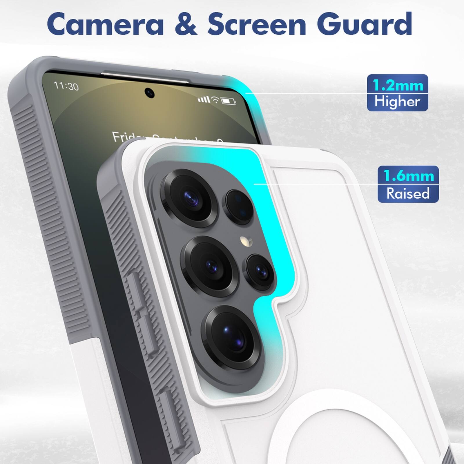Camera & Screen Guard

11:30

1.2mm Higher

1.6mm Raised