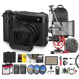 Fujifilm - GFX100RF 102MP Mirrorless Digital Camera Bundle + Accessories - Silver