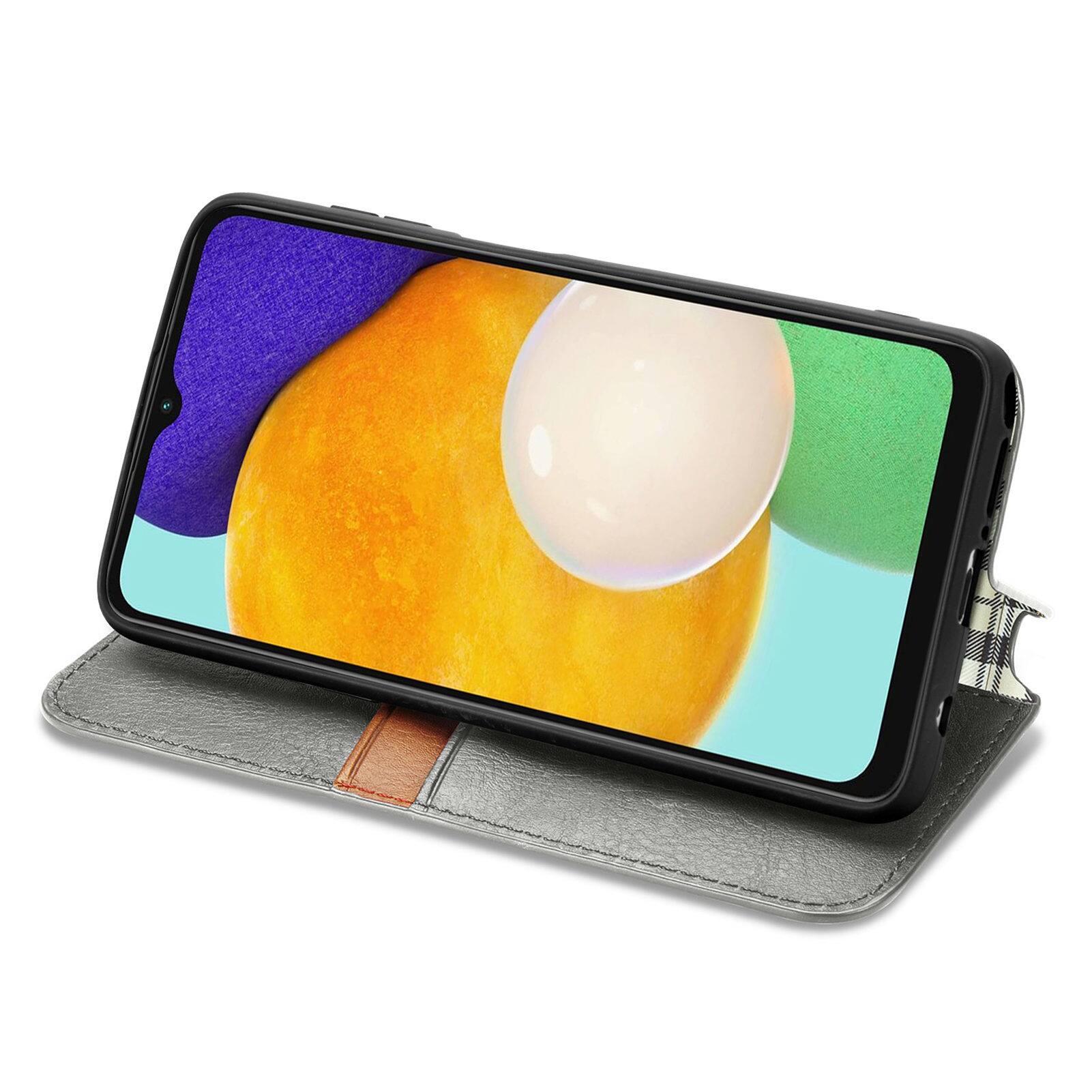 Back. Dteck - Magnetic Wallet Case For Samsung Galaxy S26, Shockproof PU Leather Flip Folio RFID Blocking Card Cover - Gray.