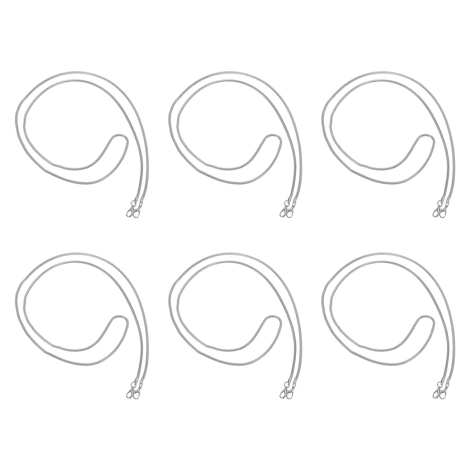 Front. Unique Bargains - 6pcs 1.2" Anti Theft Crossbody Phone Strap with Detachable Tether Tabs Lanyard Leash for Women - Silver.