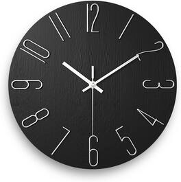 Dazzed Corner - 12 inch Modern Wall Clock,Silent Clock, Wall Clocks Battery Operated - Black
