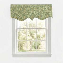RLF Home - 100% Cotton French Sun Flower Regal Lined Window Valance 50" x 17" - Lime