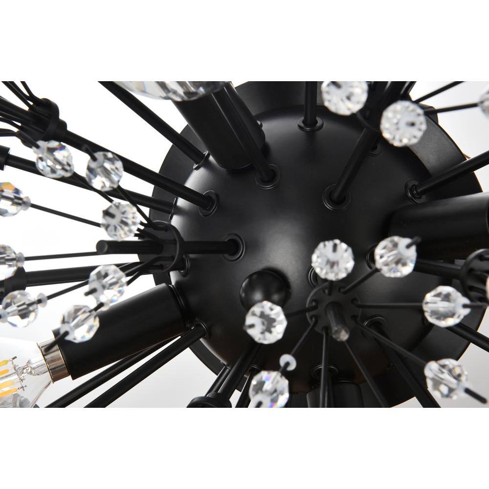 Elegant Lighting Vera 19 Inch Crystal Starburst Wall Sconce In Black ...
