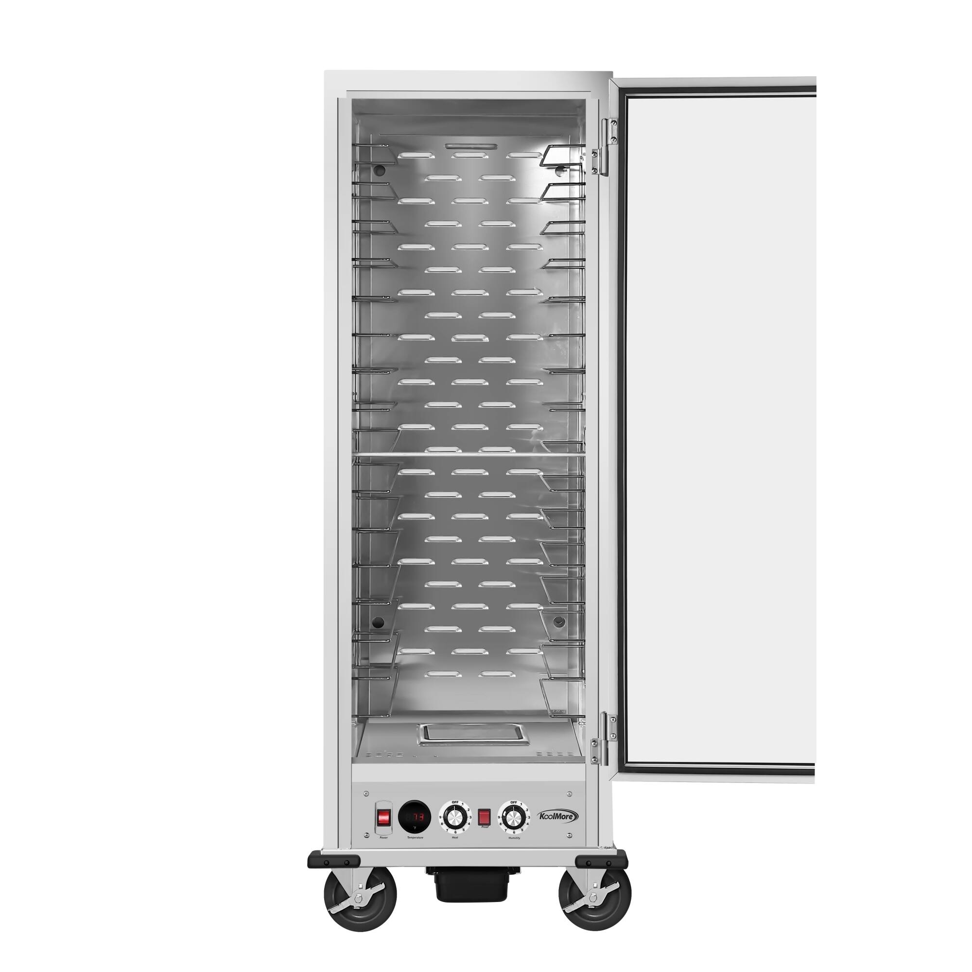 Alt View 1. Koolmore - 33 in. Commercial Insulated Heated Holding/Proofing Cabinet with Glass Door and Wire Racks in Silver KM-CHP36-WIGL - Silver.