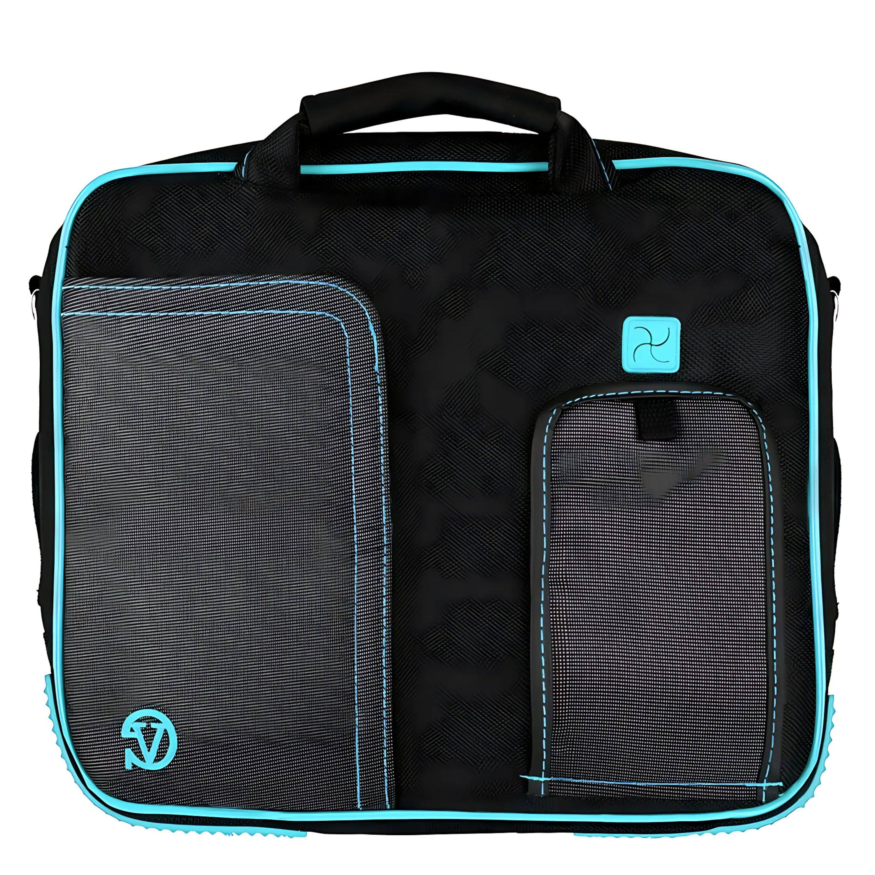 Front. Kitcheniva - Laptop Sleeve Case Shoulder Bag For 12" Laptop - Black/Aqua.