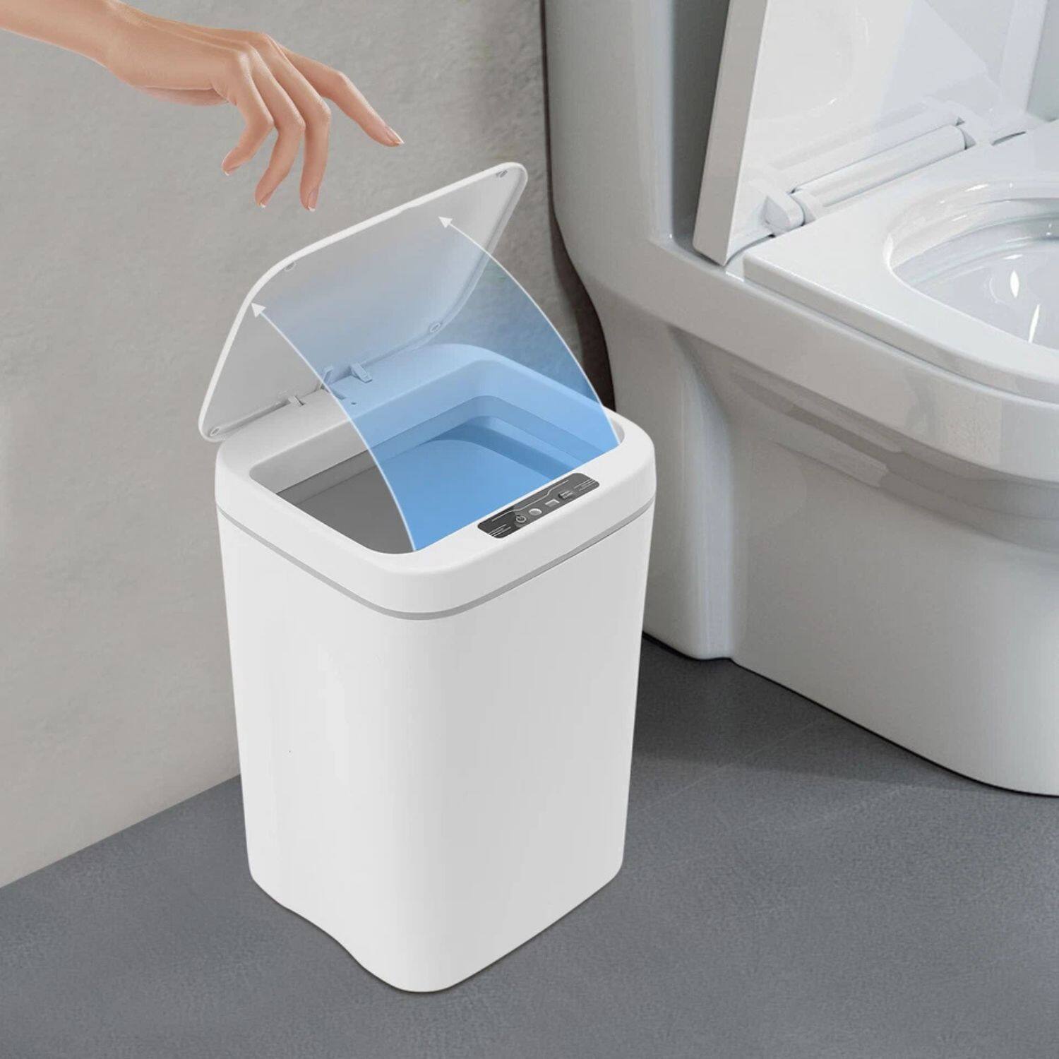 Alt View 4. Home Collection - 16L Smart Touchless Trash Can – Automatic Sensor Waste Bin for Kitchen & Office (White).