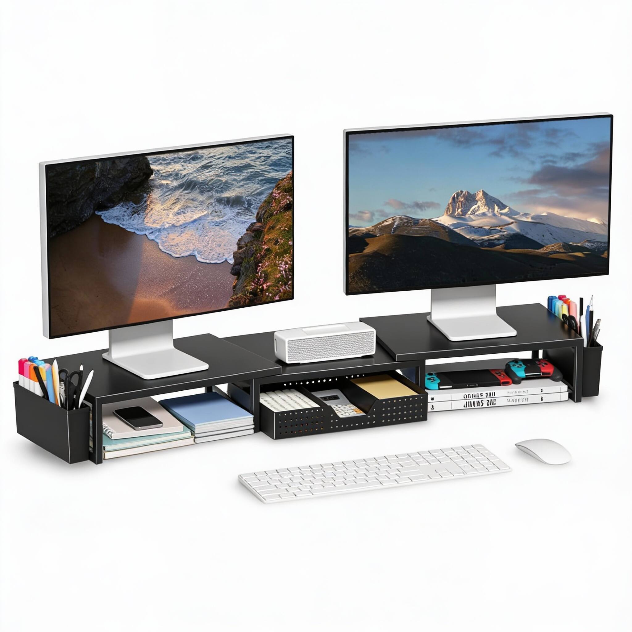 Metal Black With drawer and pen holder