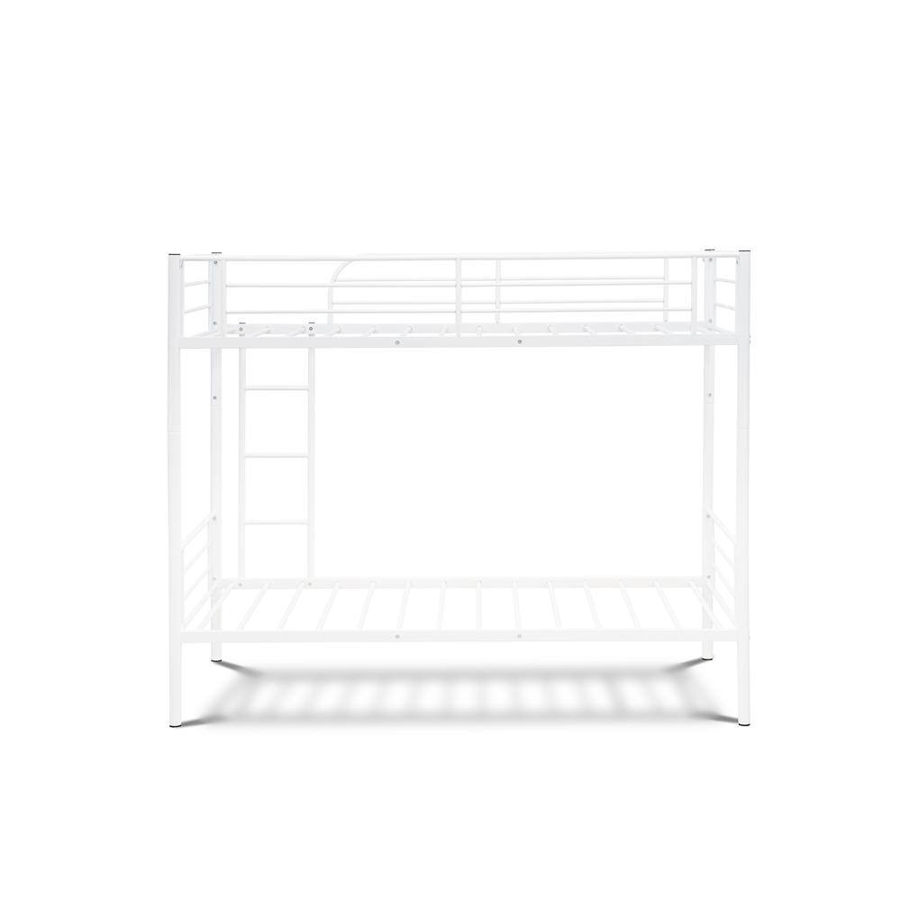 Back. East West Furniture - Twin Bunk Bed in powder coating white color - White.