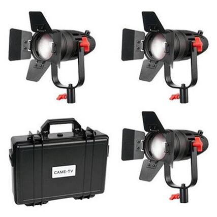 Front. CamelBak - Came-TV Boltzen B-30 Fresnel 30W Fanless Focusable LED Daylight 3-Light Kit, Includes 3x Removable Barndoors, 3x Power.