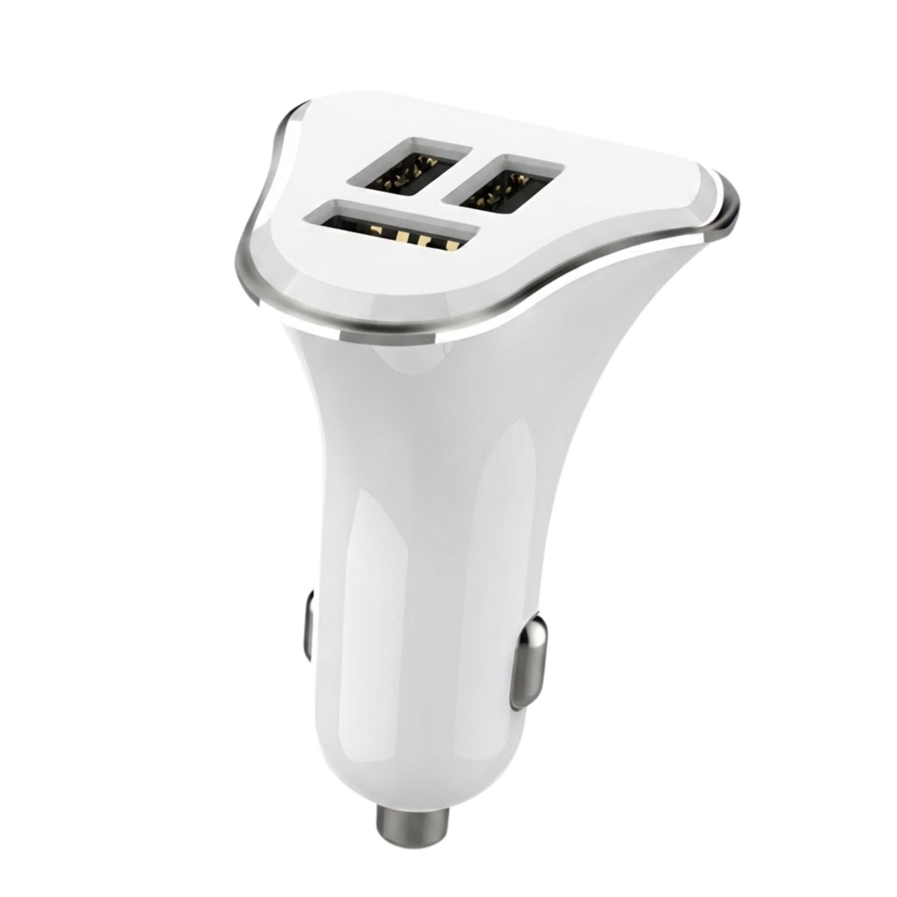 Angle. Kitcheniva - Urban Power High Speed Car Charger with 3 USB Ports 52 Amps White - White.