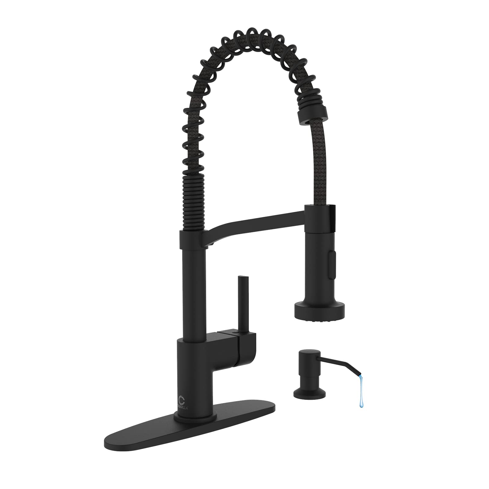 A-Matte Black-1.Faucet+Soap Dispenser+Hole Cover