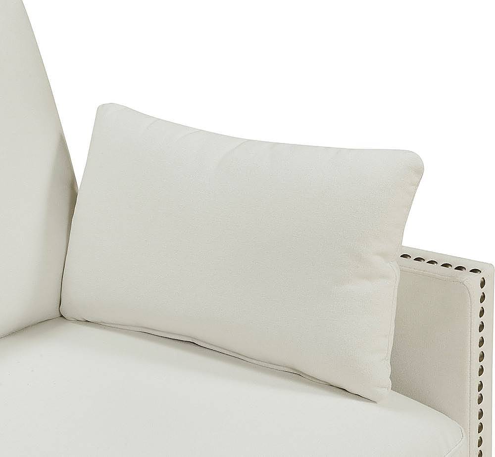 Best Buy Elle Decor Bella 3Seat Woven Fabric Sofa Ivory FF17007E