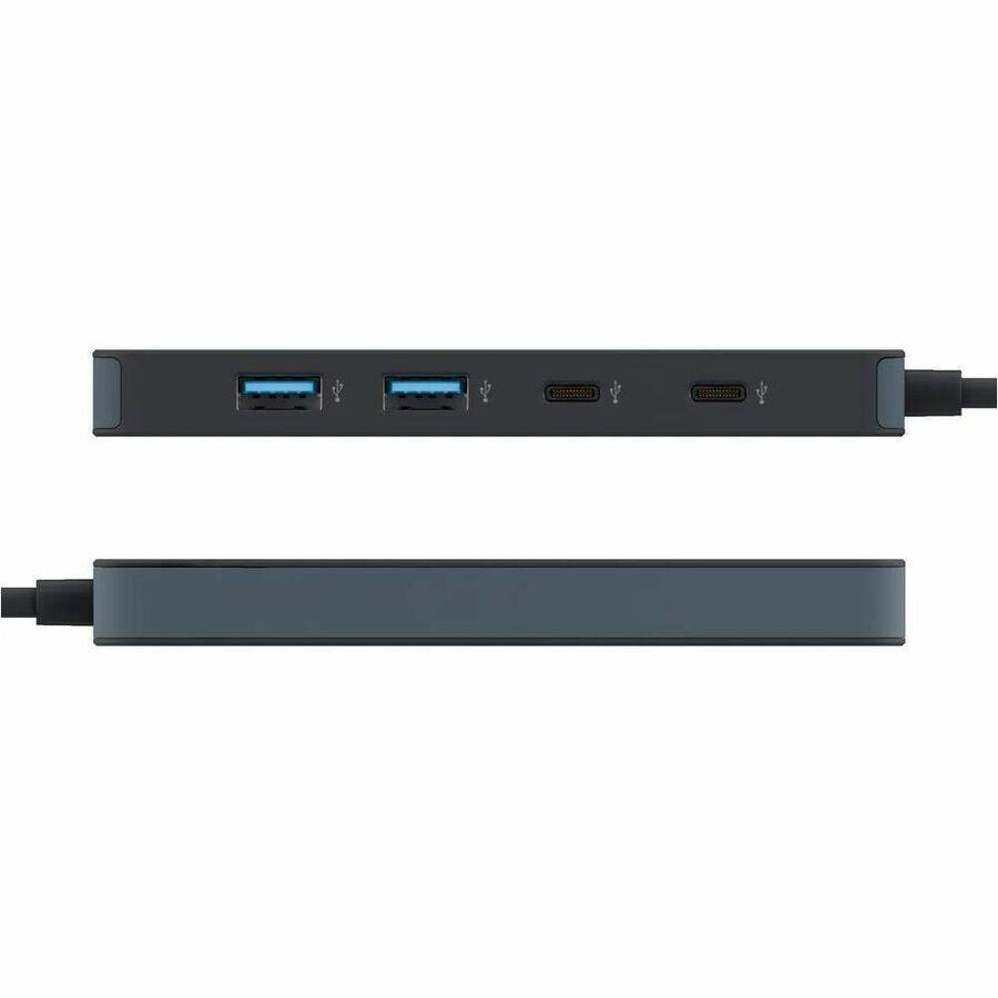 Alt View 1. Hyper - Hyper HyperDrive Flex 4 Port USB-C Combo Hub - USB Type C - 640 MB/s - Hard Drive, Keyboard - Desktop - 4 USB Port(s).