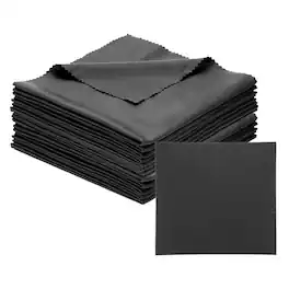 Unique Bargains - Eyeglass Microfiber Cleaning Cloth 12"x12", 12pcs Soft Wipe for Lens, Eyeglasses, Screens - Black