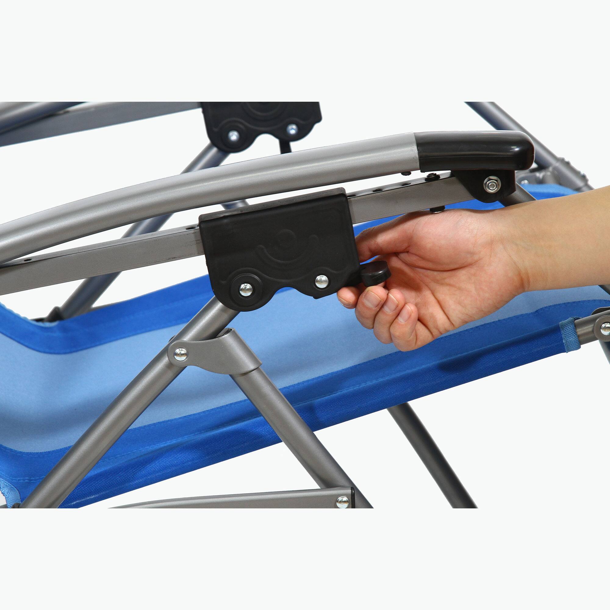 Alt View 8. Kamp-Rite - Kamp-Rite Outdoor Folding Reclining Zero Gravity Chair w/ Headrest Pillow, Blue - Blue.