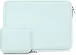 mosiso - 13-13.3 inch Laptop Sleeve Bag for MacBook Air Pro 13 14 HP Dell ASUS Lenovo, Neoprene Computer Sleeve with Small Case - Ice Green