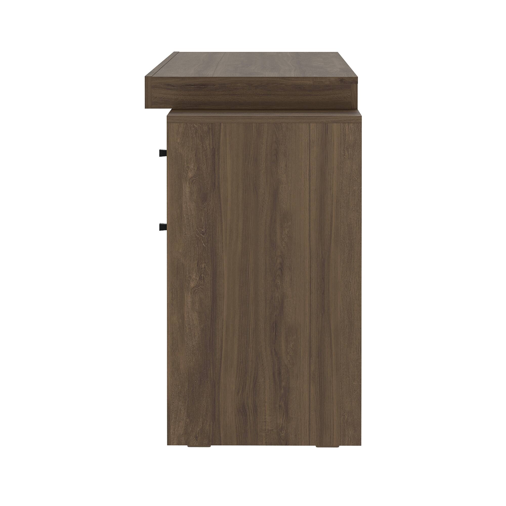 Alt View 5. GOODSILO - Expandable Home Office Desk with Storage Drawers and Shelf - Walnut.