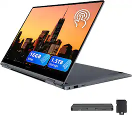 Samsung - Galaxy Book4 2-in-1 15.6" Touchscreen Laptop,Intel 7 150U,16GB RAM,512GB SSD+1TB Docking Station,Win 11 - Gray