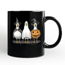OrnamentallyYou - Haunting Honkers Goose Mug, Funny Halloween Costumes Gift - Black