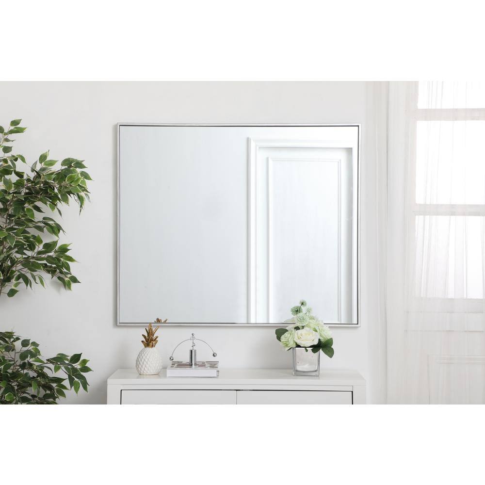 Alt View 9. Elegant Decor - Metal frame rectangle mirror 30 inch in silver - Silver.