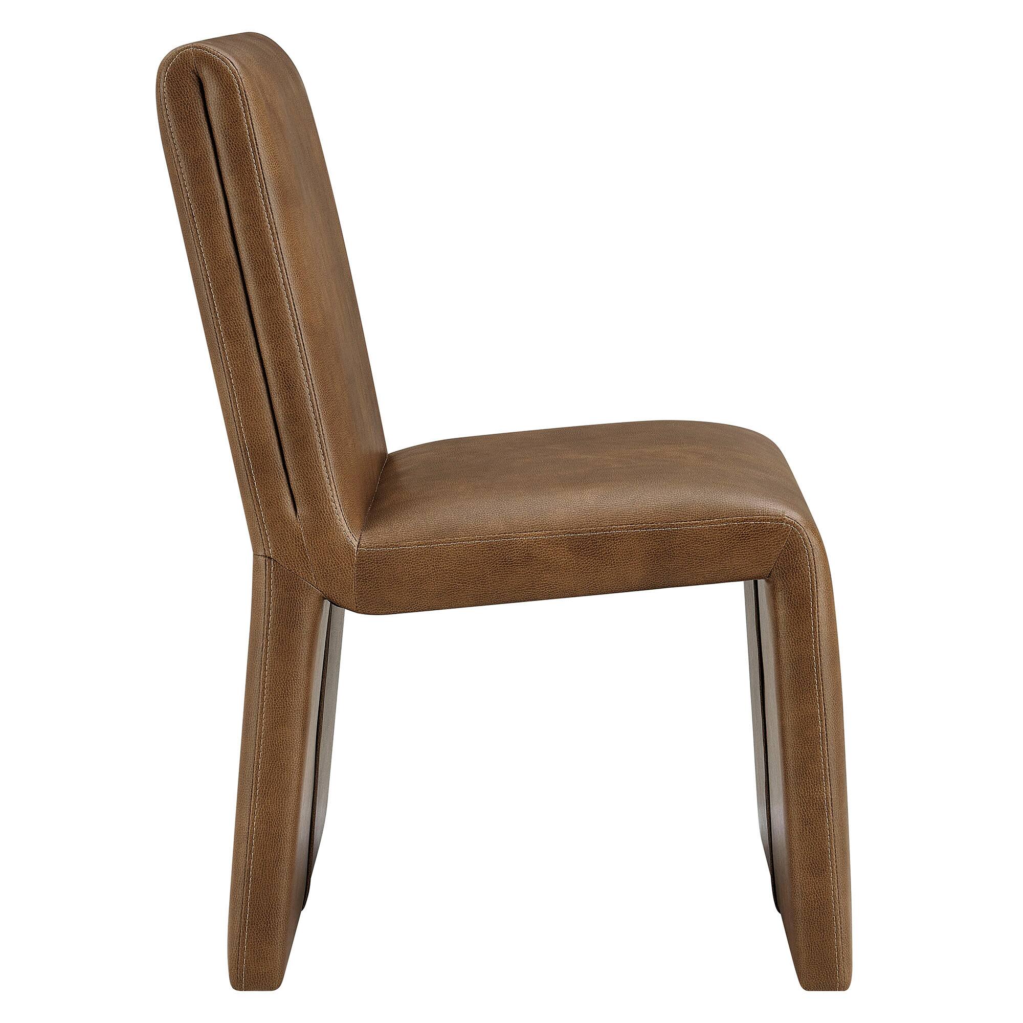 Back. Modway - Emory Vegan Leather Dining Side Chair by Modway - Brown.