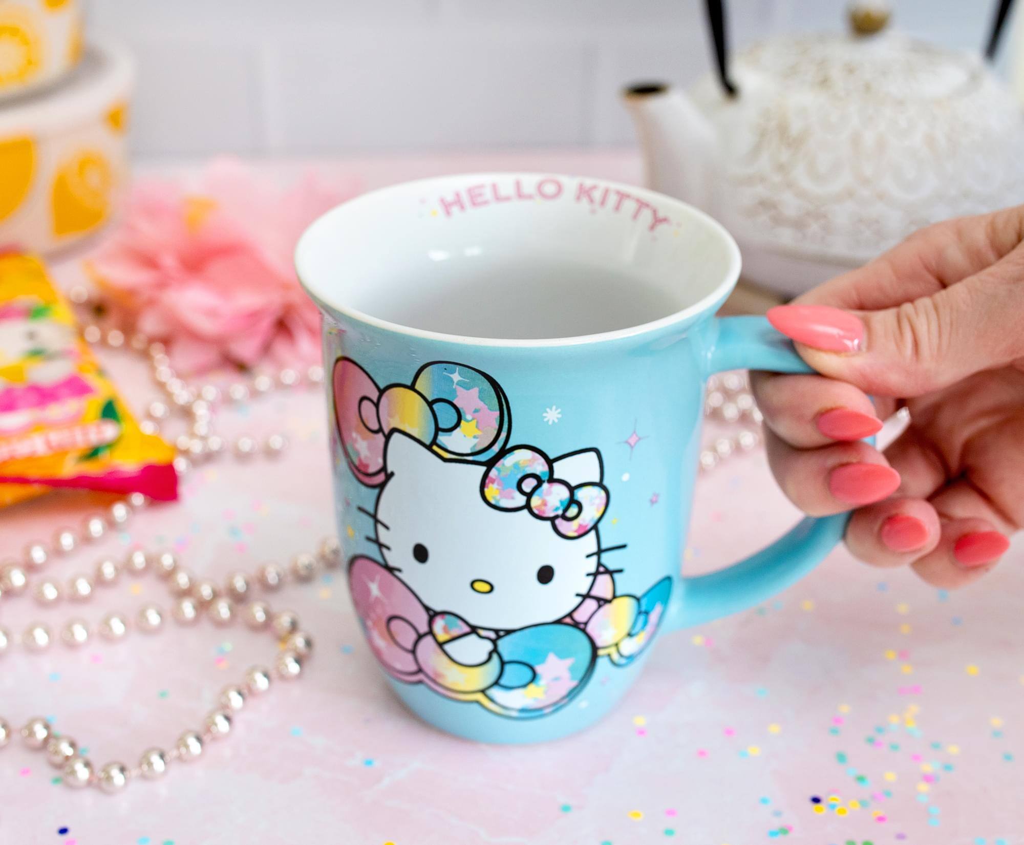 Silver Buffalo Sanrio Hello Kitty Pastel on Rainbow Wide Rim