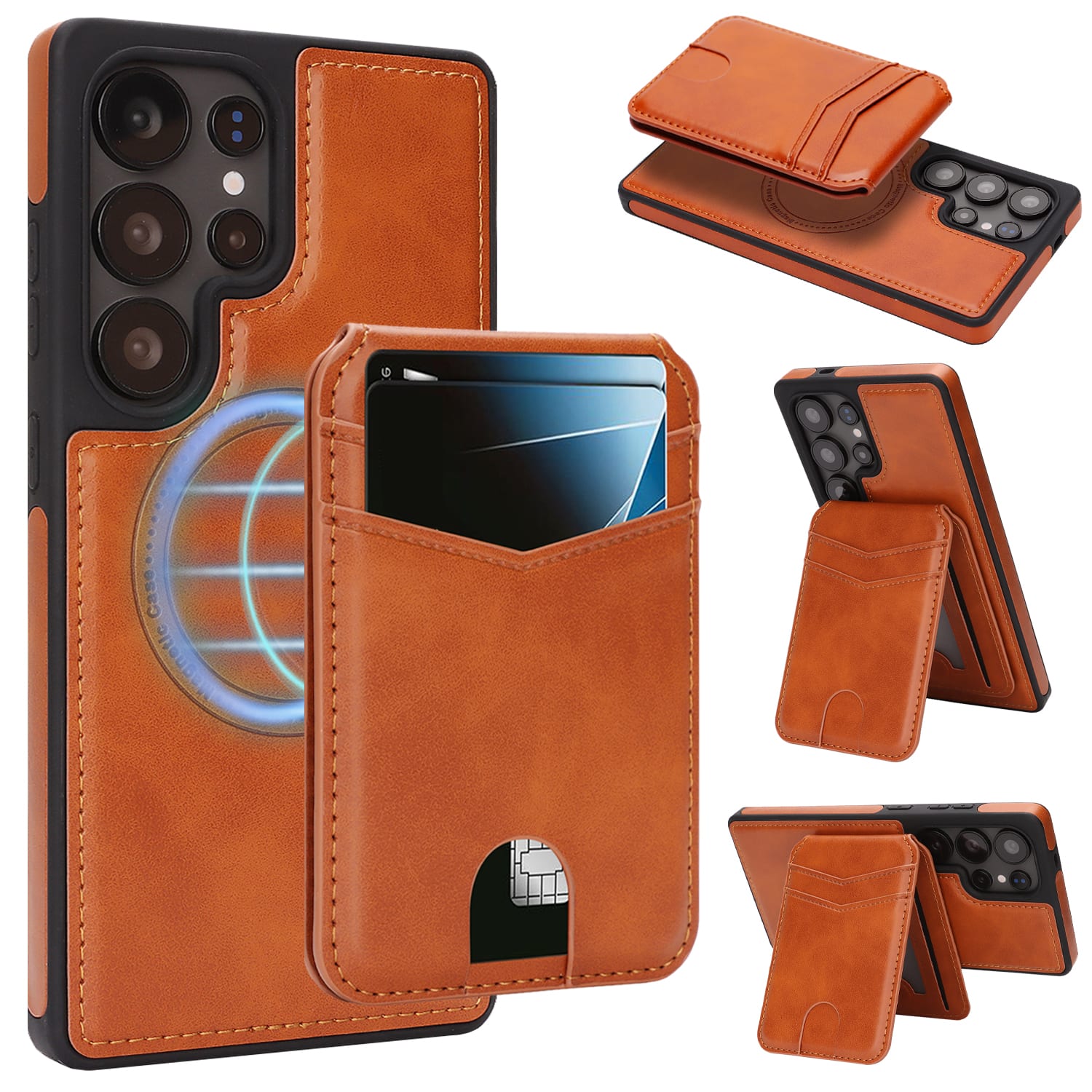 Dteck - for Samsung Galaxy S25 Ultra Magnetic PU Leather Case,Detachable RFID Blocking Wallet Card Holder Shockproof Cover - Lightbrown price history on PriceWatchPro