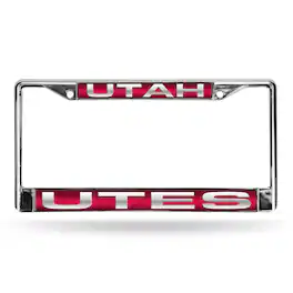 Rico Industries - Utah Utes Chrome Metal Laser Cut License Plate Frame - Multi