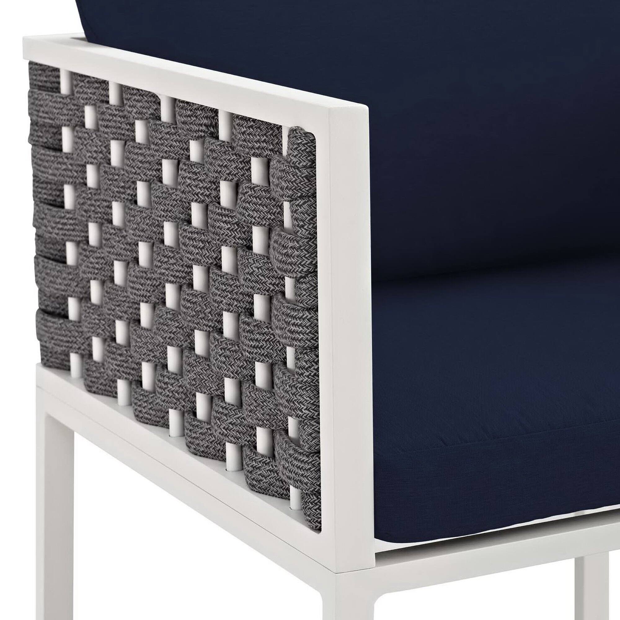 Alt View 2. Modway - Stance Outdoor Patio Aluminum Dining Armchair by Modway - White Navy.